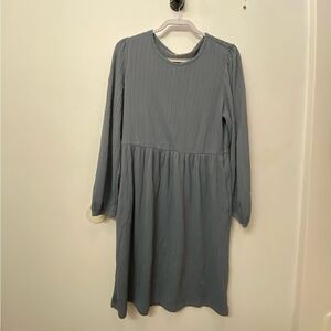 Blue/grey long sleeve knit midi dress NWT XL